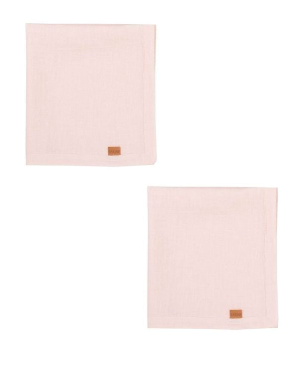 Cotton linen napkin, pink, set of 2 - Shopping Blue